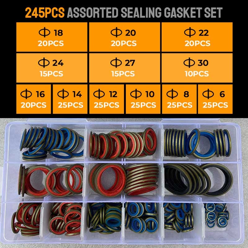 aldorian™-100pcs/ 245pcs Assorted Sealing Gasket Set