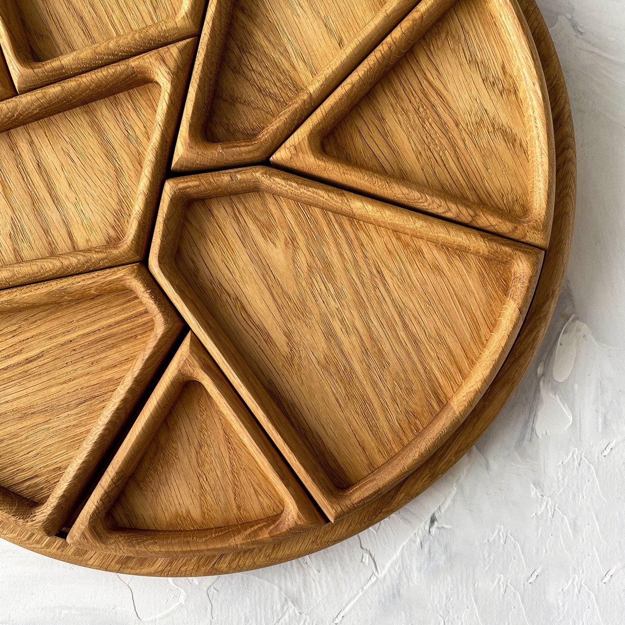 aldorian™-Puzzle Serving Tray - Oak Wood with Removable Compartments