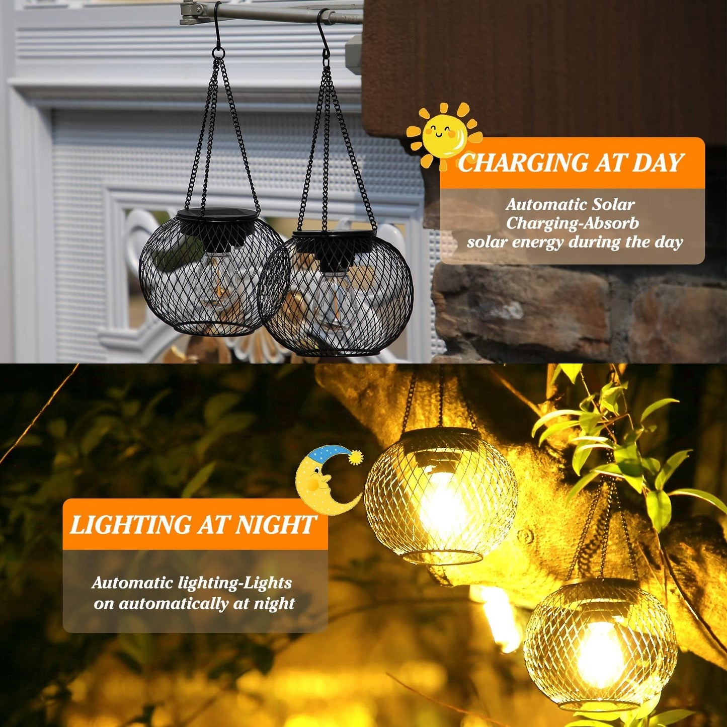 aldorian™-Solar Outdoor Lights Upgraded Hanging Lantern