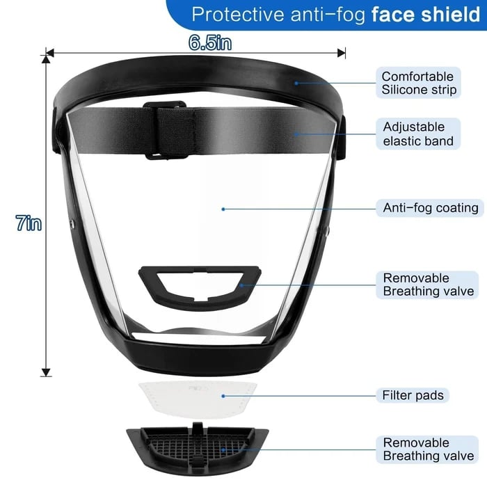 aldorian™-Full Face Protection Large Transparent Face Shield