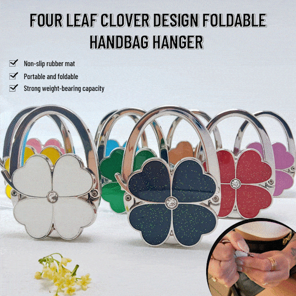 Four Leaf Clover Design Foldable Handbag Hanger