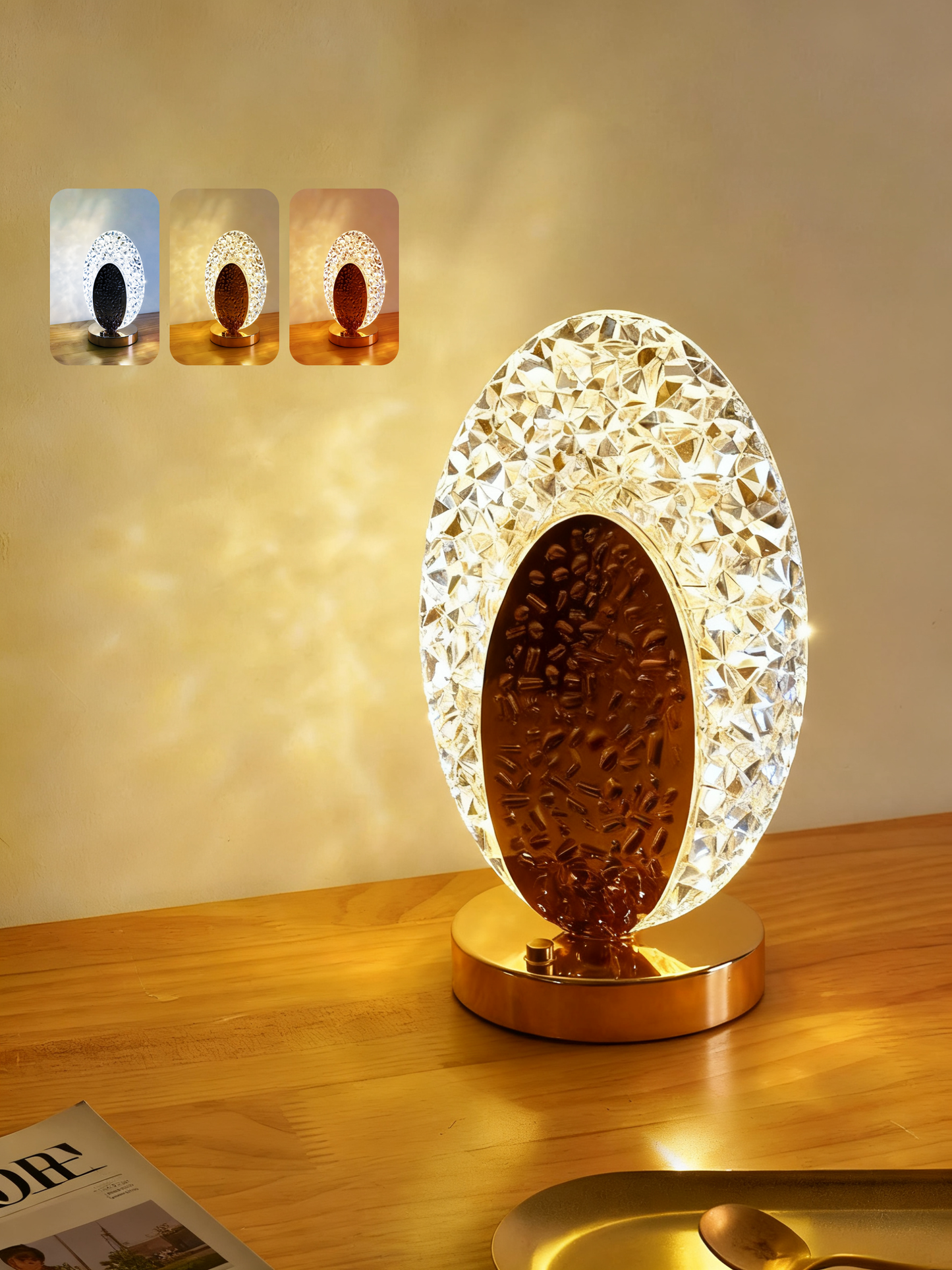 🎄50K+ SOLD! ✨Rechargeable Luxury Crystal LED Night Light Lamp