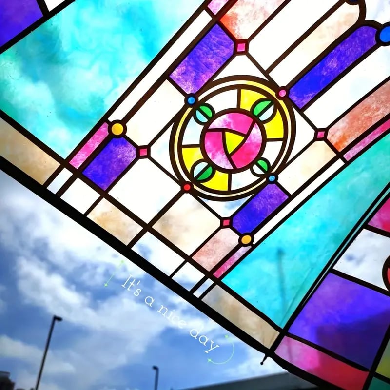 aldorian™-🔥Vintage Stained Glass Automatic Umbrella