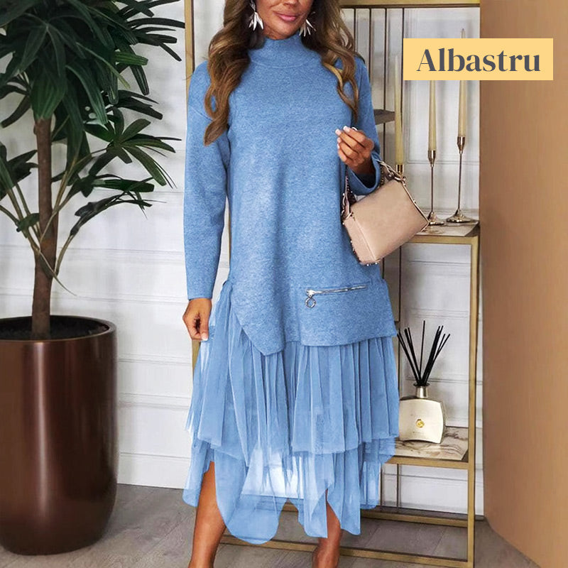 aldorian™-🎉 Two-Piece Set: Long Sleeve Top and Tulle Skirt for Women