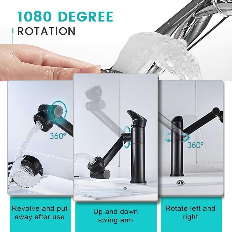 aldorian™-Single Hole Hot And Cold Water Faucet Universal Swivel Basin Faucet(Free 60cm water pipe)