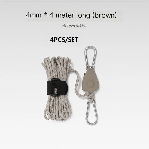 aldorian™-Portable Adjustable Fix Tent High Strength Fast Release Pulley Camping Rope(4 Pcs/Set)
