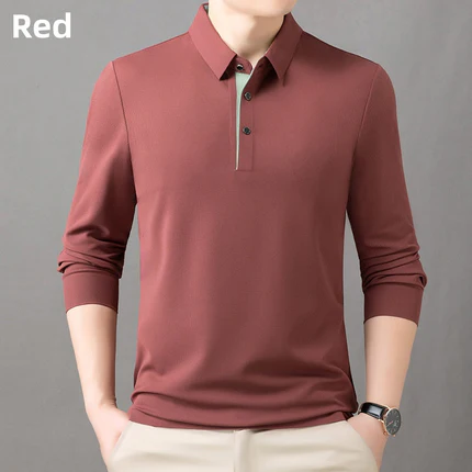 aldorian™-✨New Arrival✨Men's Business Casual Lapel Long Sleeve T-Shirt