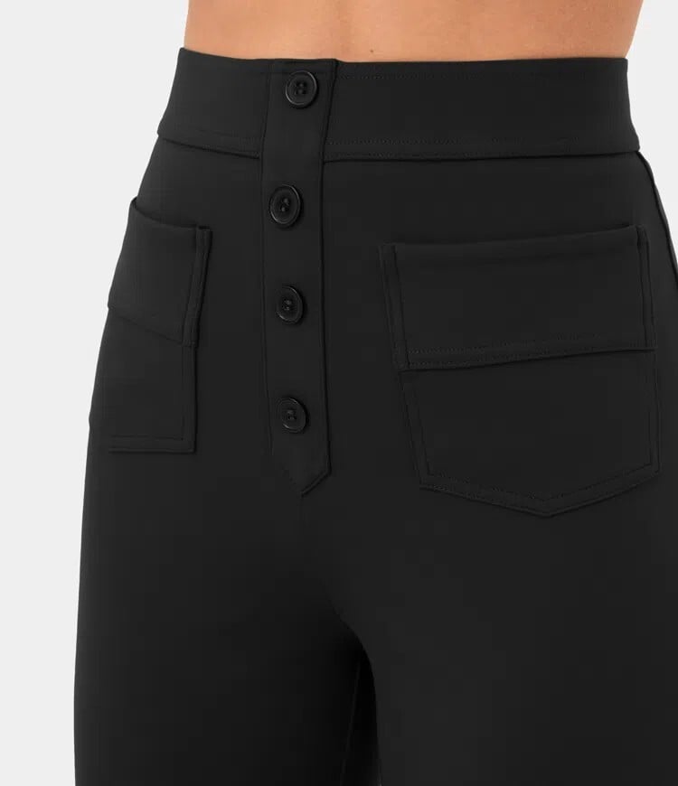 aldorian™-🔥High Waisted Button Multiple Pockets Straight Leg Casual Pants