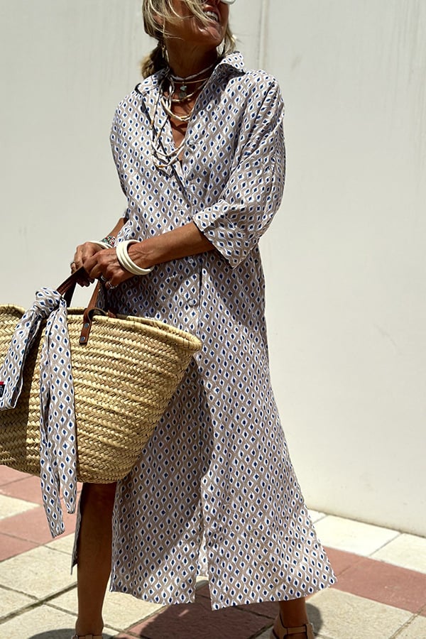 aldorian™-Classic Striped Lace-Up Shirt Dress