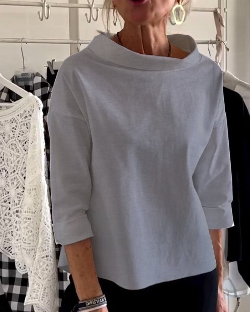 aldorian™-(BUY 2 FREE SHIPPING) Casual Wide Lapel Half Turtleneck Top