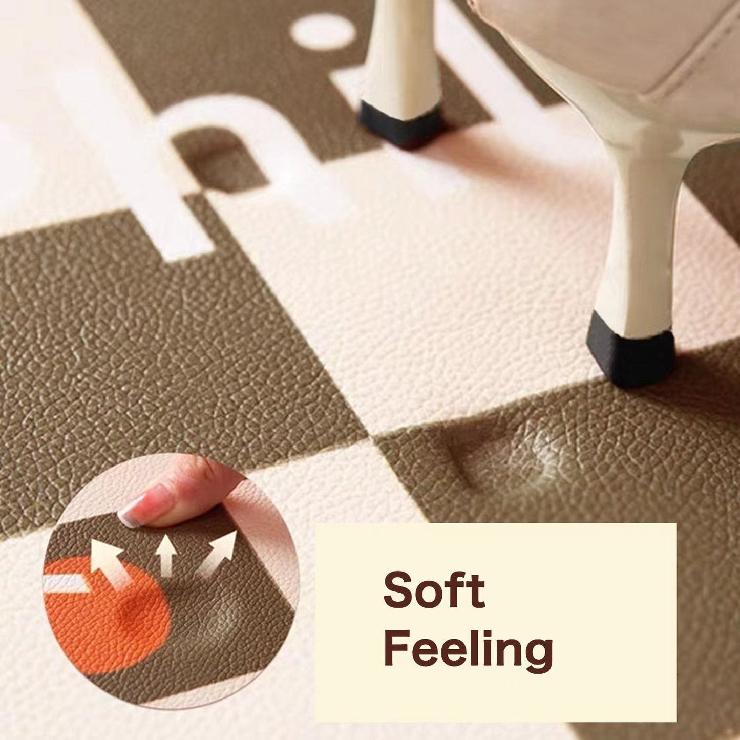 PVC Green Abstract Leaves Kitchen Mat