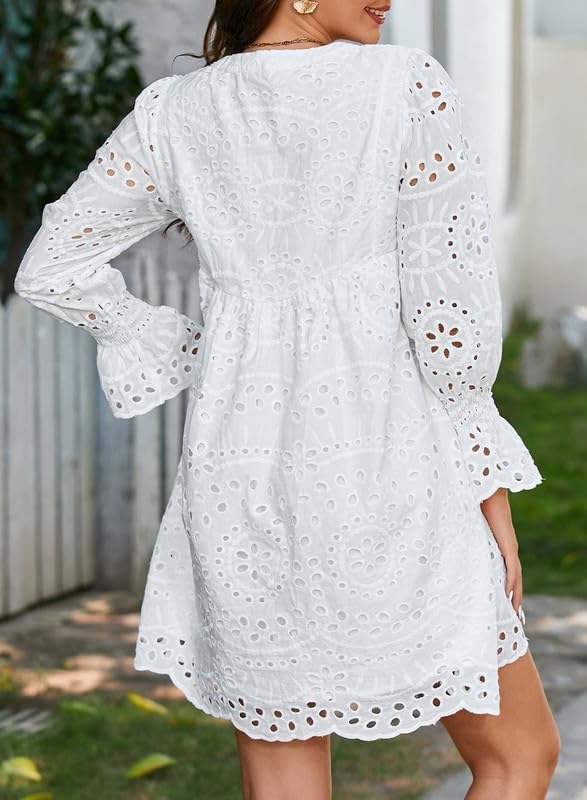 2025 New Arrival- Casual Eyelet Lace Dress for Women(Buy 2 Free Shipping)