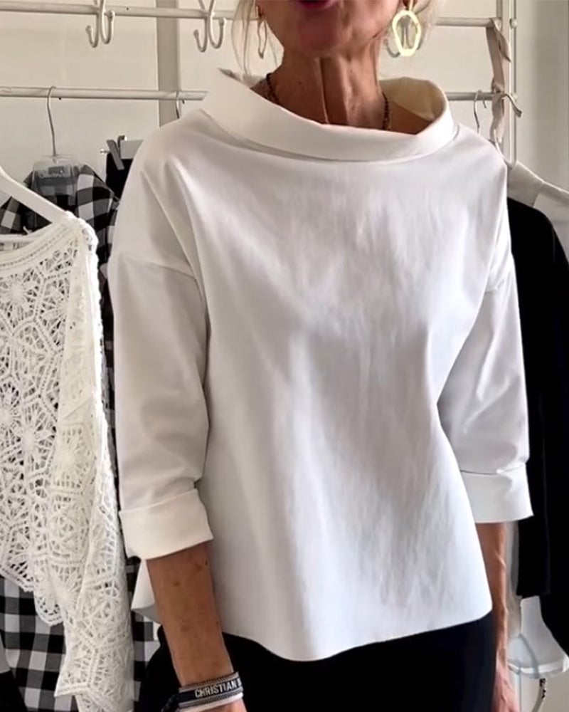 aldorian™-(BUY 2 FREE SHIPPING) Casual Wide Lapel Half Turtleneck Top