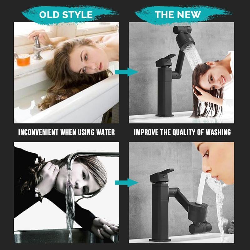 aldorian™-Single Hole Hot And Cold Water Faucet Universal Swivel Basin Faucet(Free 60cm water pipe)