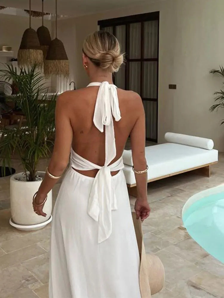 aldorian™-Sexy Halterneck V-Neck Slit Dress