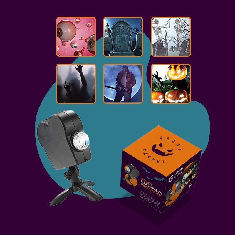 aldorian™-Scary Halloween Projector( Projector + 12 videos + Screen)
