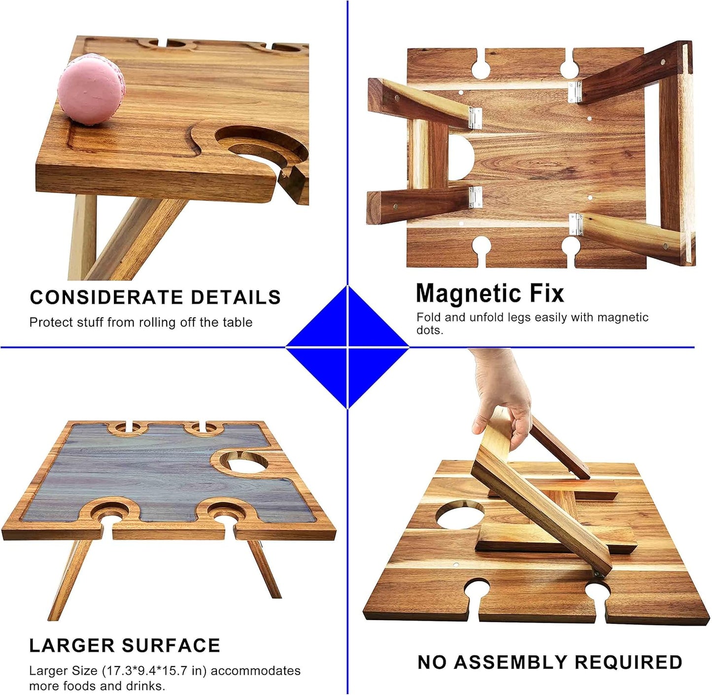 aldorian™-Deluxe Portable Picnic Wine Table