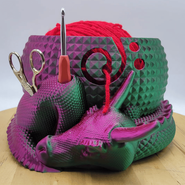 aldorian™-Large Fantasy Dragon and Egg Fantasy Bowl Knitting or Crochet Bowl- Buy two and get free shipping
