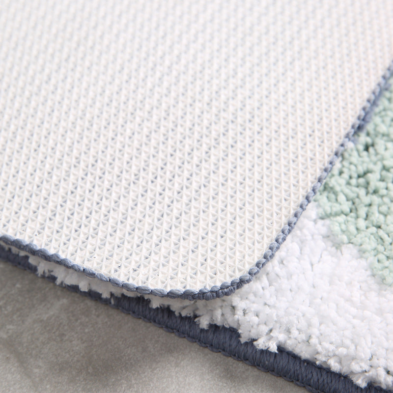Grey and Green Leaves Rows of Trees Bath Mat
