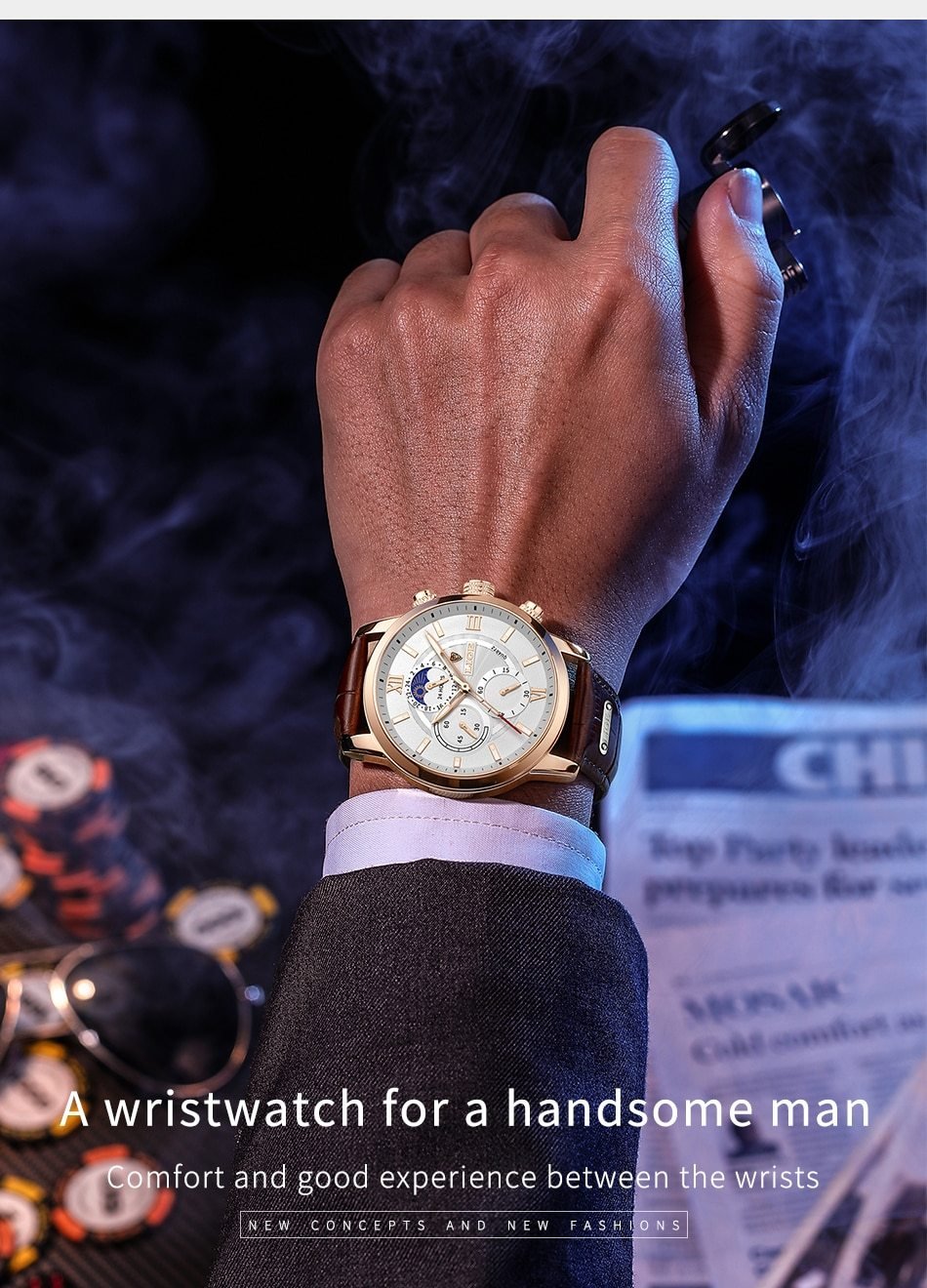 aldorian™-(Limited Time Offer Hurry Up)New Brown Leather Mens Watch Top Brand Fashion Waterproof Watch For Men