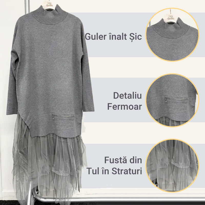 aldorian™-🎉 Two-Piece Set: Long Sleeve Top and Tulle Skirt for Women