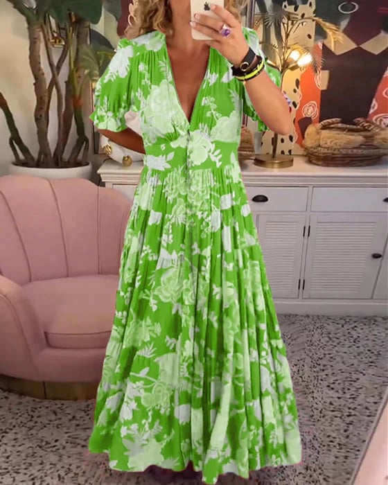 aldorian™-V-neck dress with floral print