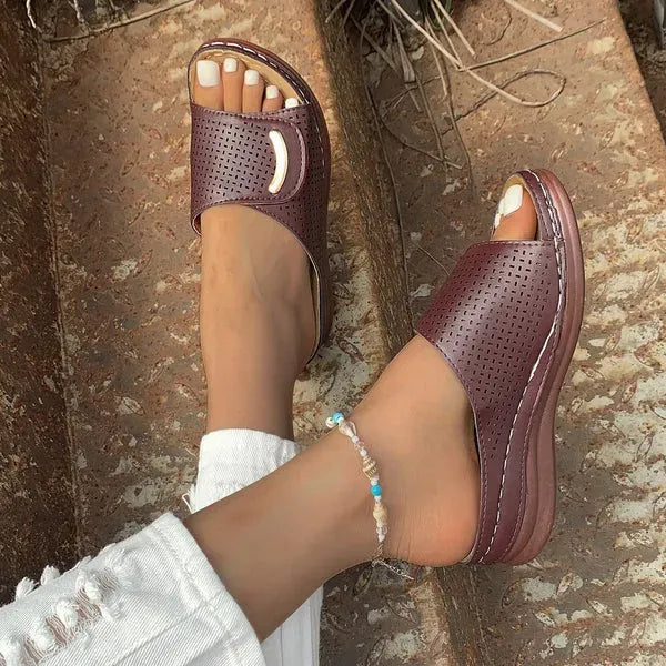aldorianā¢-š„Peep Toe Hollow Out Orthopedic Slippers
