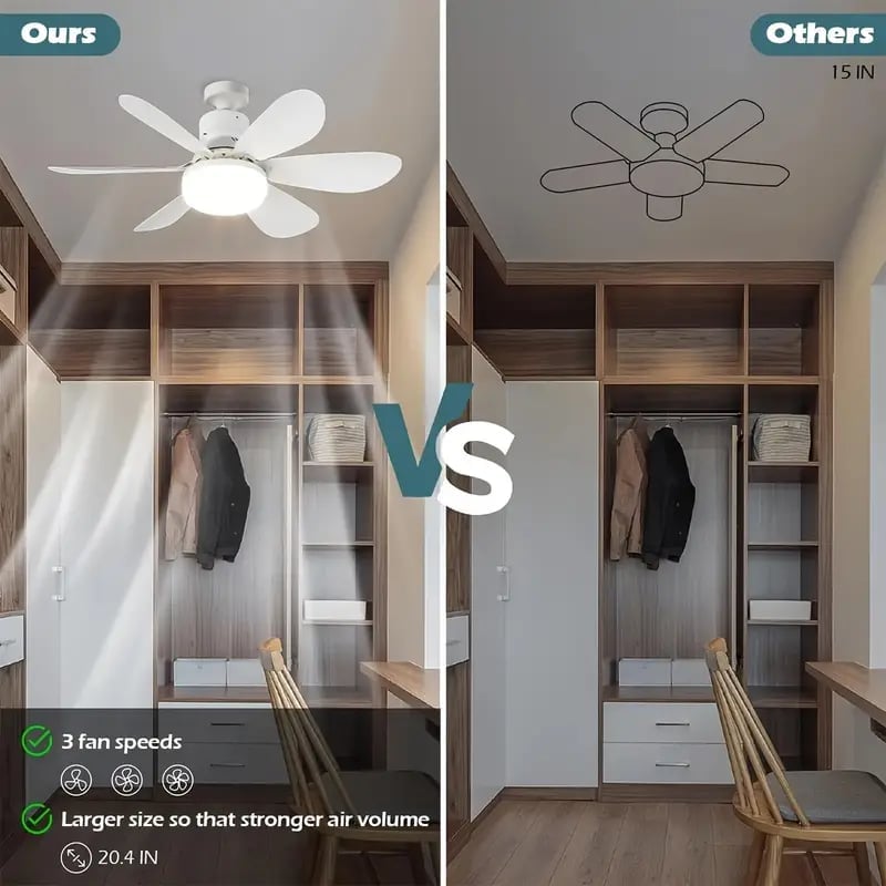 aldorian™-Bright Cool Ceiling Socket Fan & Light with Remote
