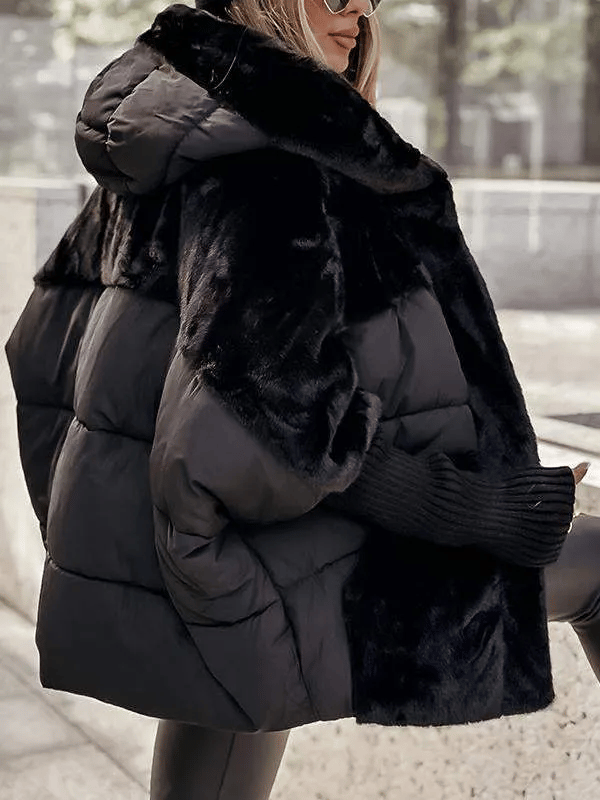 aldorian™-Women's Hooded Long-sleeved Fur Patchwork Winter Casual Coat