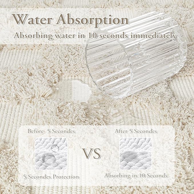 aldorian™-Boho Checkerboard Tufted Rug – Handmade Cotton Rug with Tasseled Edges