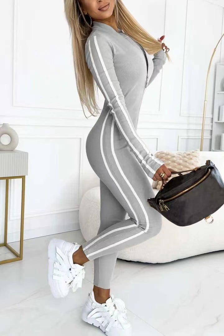 aldorian™-Women's Slim Fit Side Web Half-Zip Jumpsuit