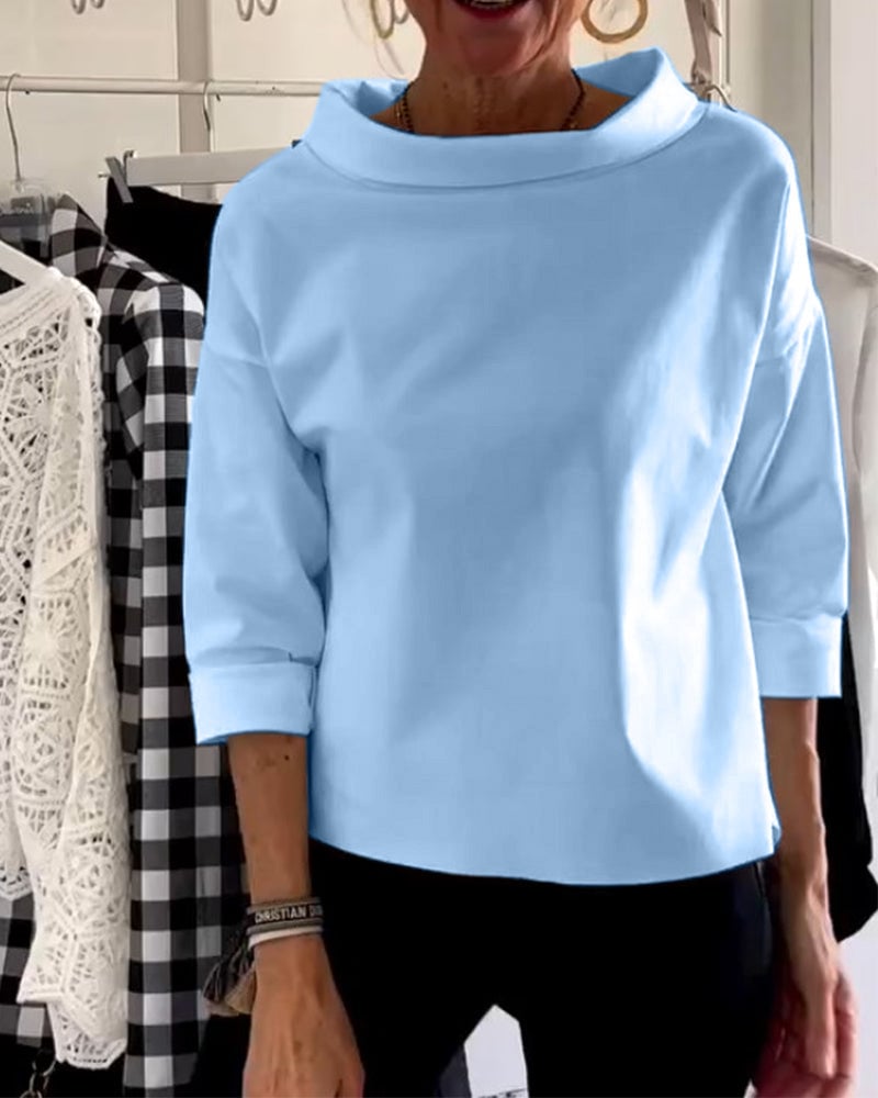 aldorian™-(BUY 2 FREE SHIPPING) Casual Wide Lapel Half Turtleneck Top