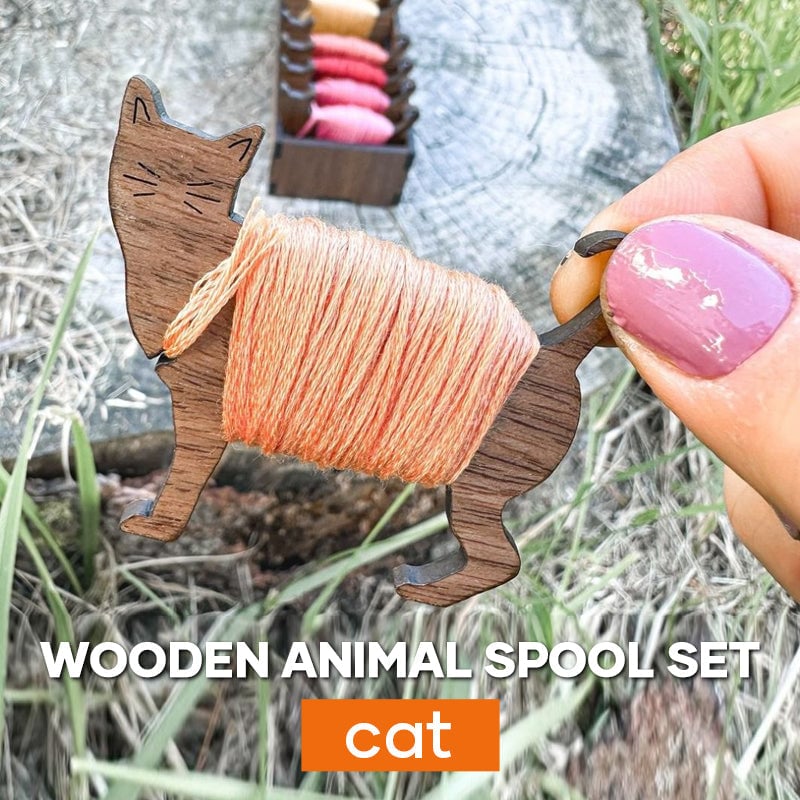 aldorian™-Wooden Animal Bobbin Set
