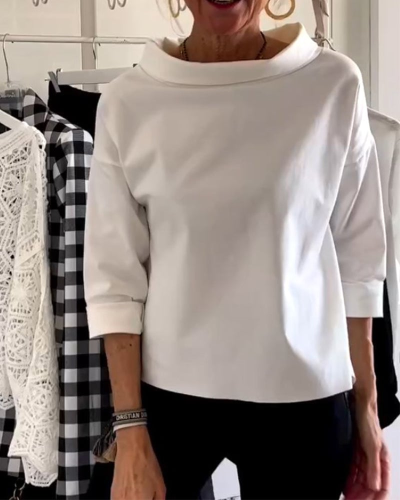 aldorian™-(BUY 2 FREE SHIPPING) Casual Wide Lapel Half Turtleneck Top