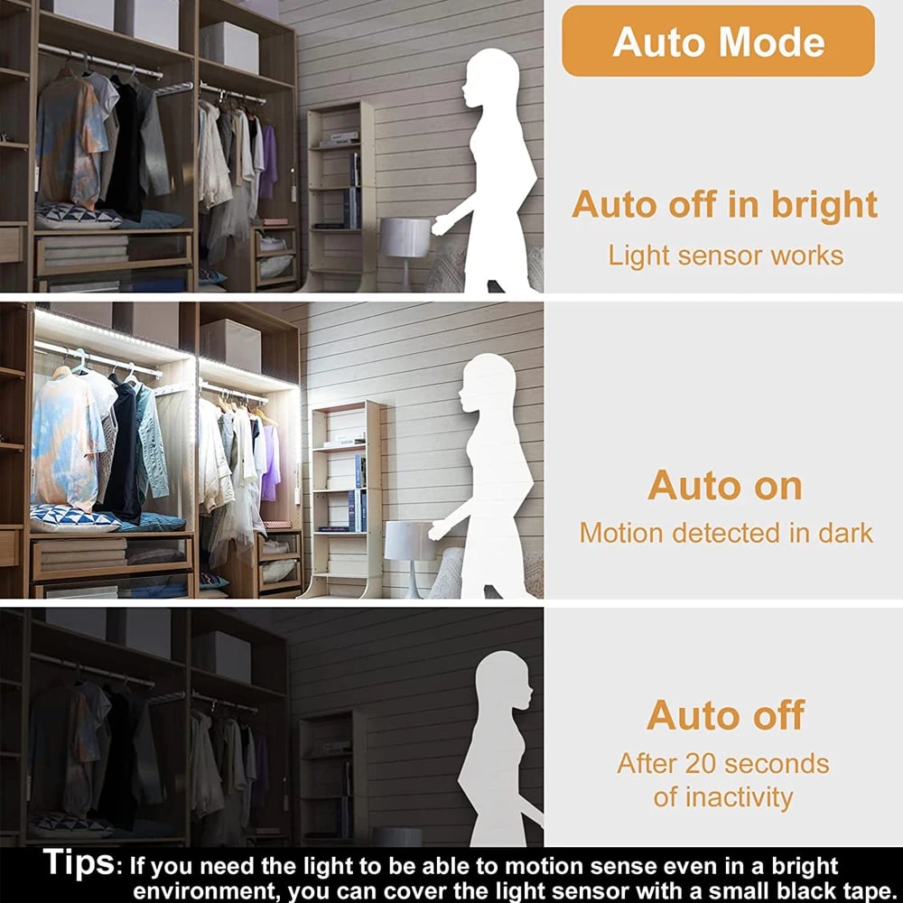 aldorian™-9.84ft Motion-Sensor LED Strip Light