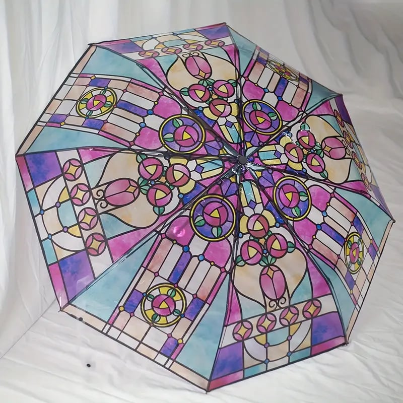 aldorian™-🔥Vintage Stained Glass Automatic Umbrella