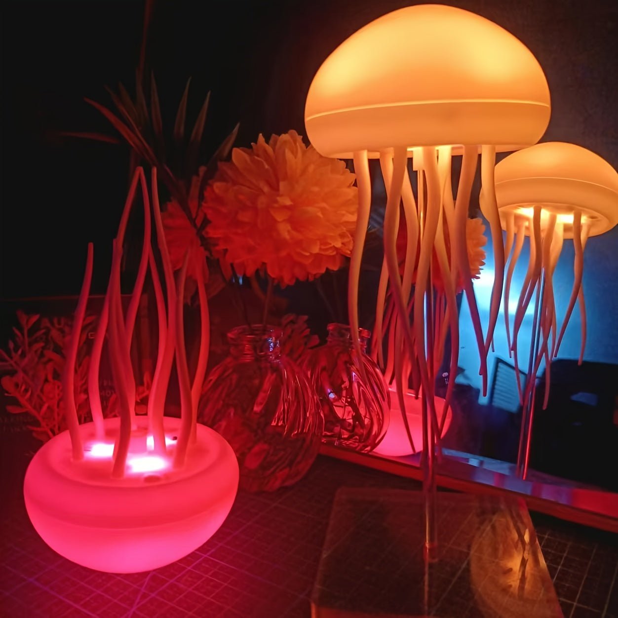 LED Jellyfish Lamp – Color-Changing RGB Voice-Activated Night Light
