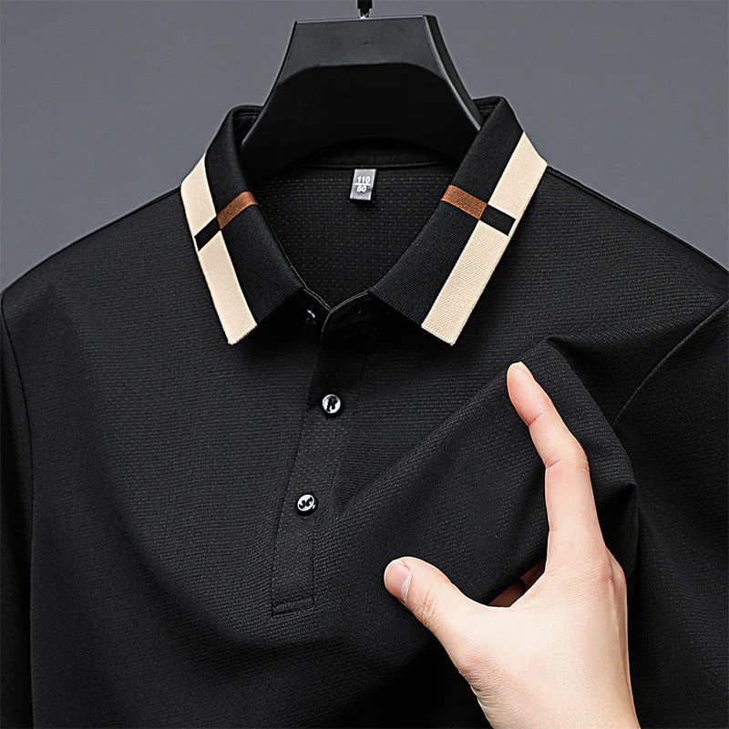 aldorian™-🔥Men's Stretch Ice Silk Short Sleeve Lapel Polo