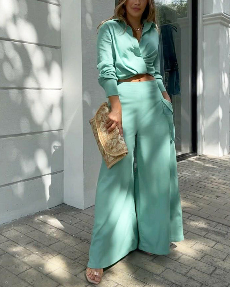 aldorian™-Solid color casual two-piece suit