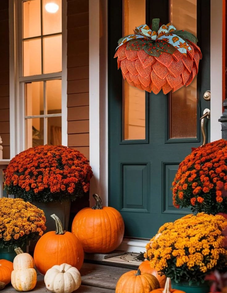 π₯π Farmhouse Pumpkin Wreath For Front Door