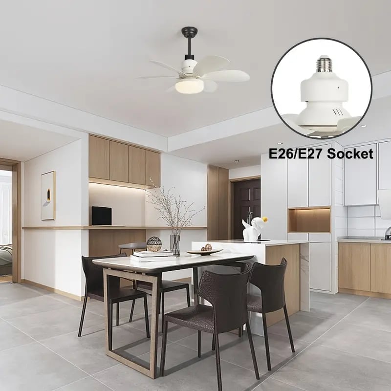 aldorian™-Bright Cool Ceiling Socket Fan & Light with Remote