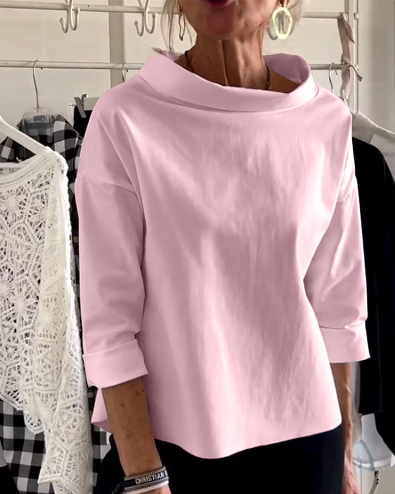 aldorian™-(BUY 2 FREE SHIPPING) Casual Wide Lapel Half Turtleneck Top