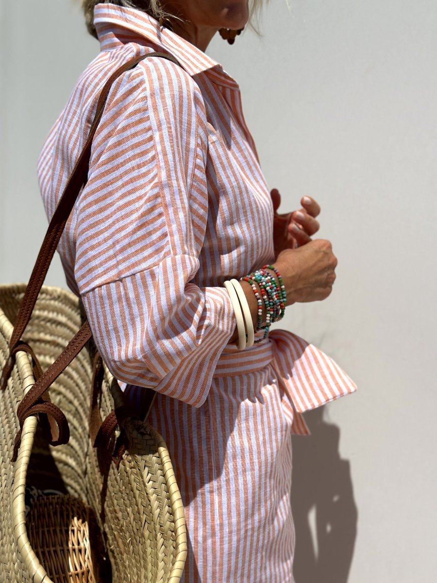 aldorian™-Classic Striped Lace-Up Shirt Dress