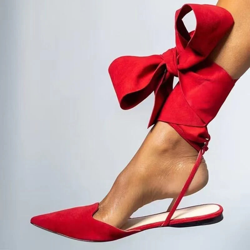aldorian™-2024 Summer Glam Crystal Pointed Toe Flat Slide Sandals Fashionable Ankle Strap Shoe