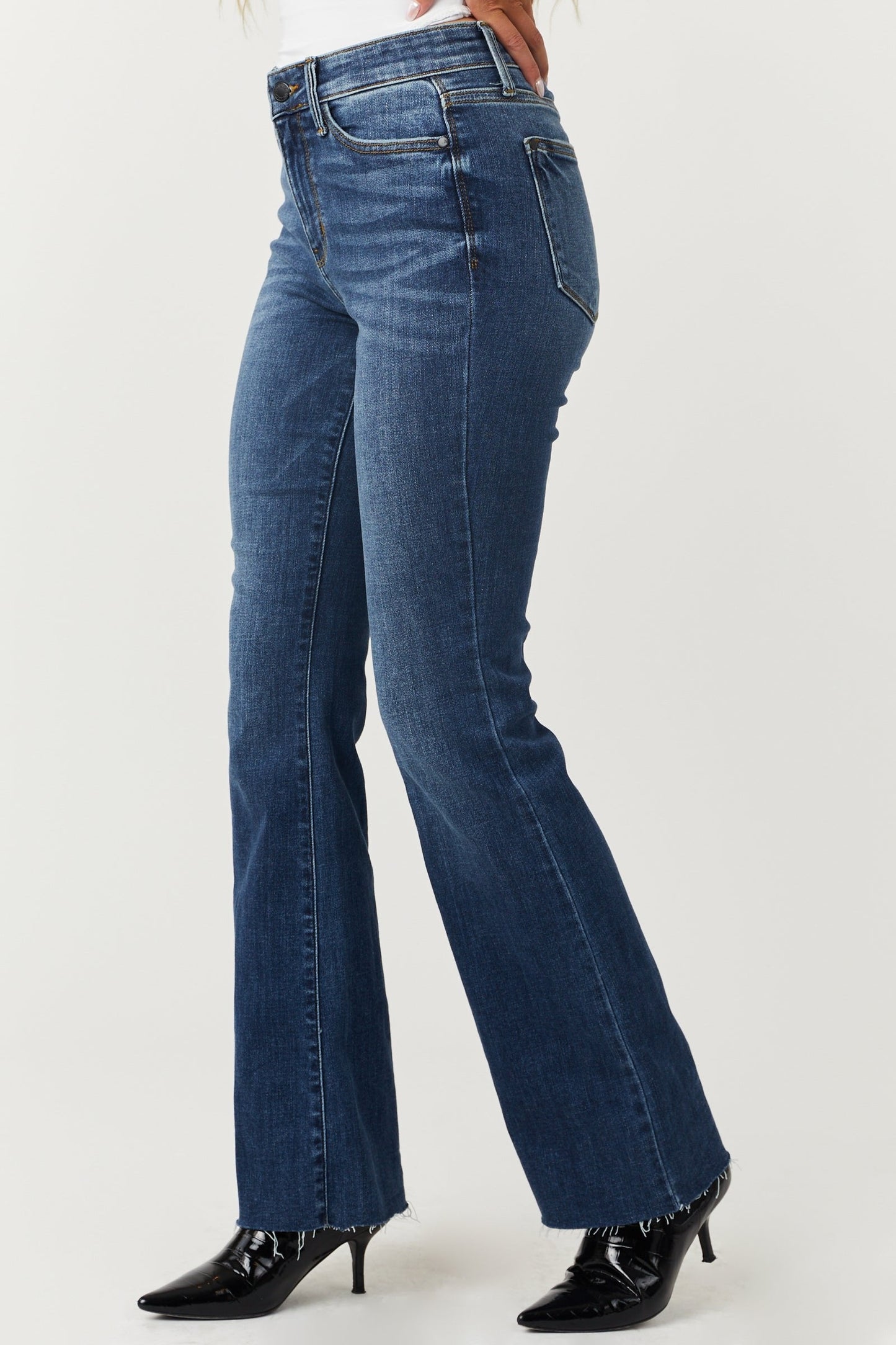 aldorian™-Blue Mid-Rise Tummy Tuck Bootcut Jeans(Buy 2 Free Shipping)