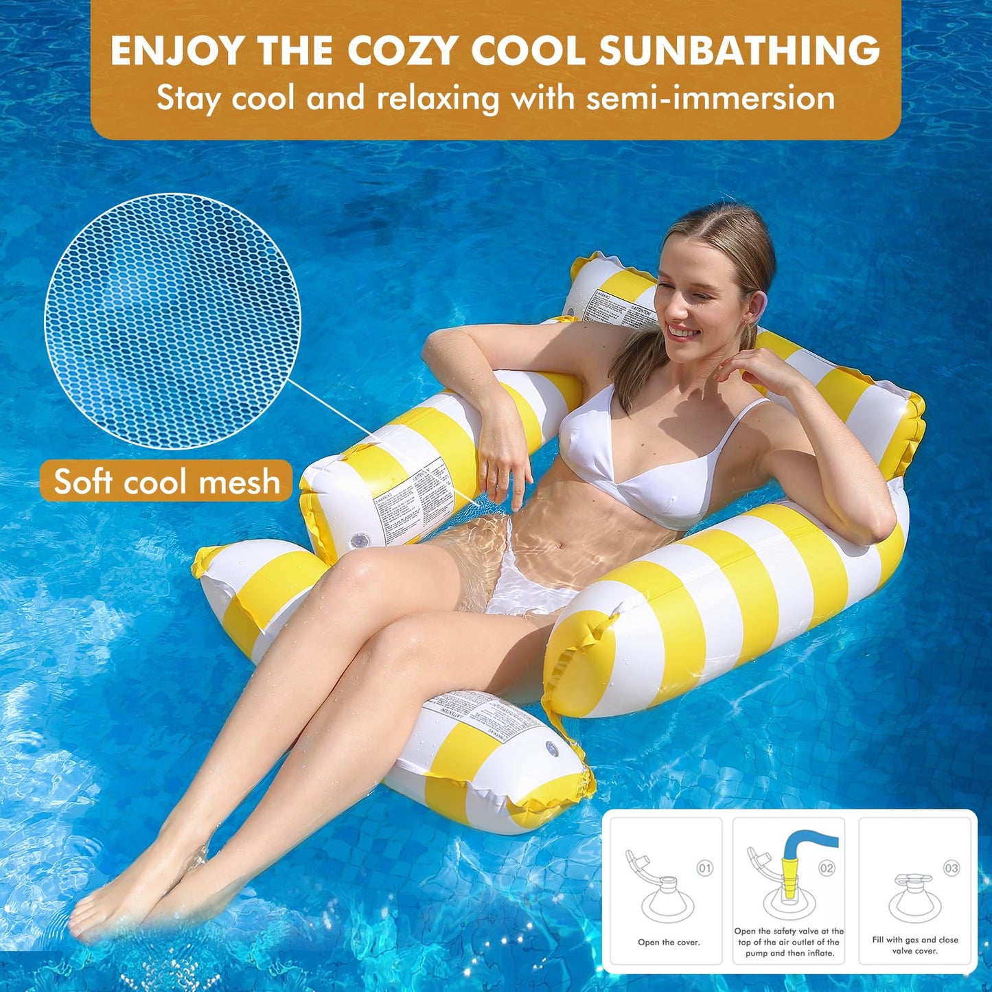 Inflatable Pool Float Chair Lounge