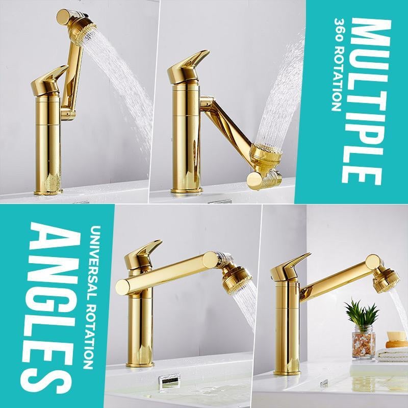 aldorian™-Single Hole Hot And Cold Water Faucet Universal Swivel Basin Faucet(Free 60cm water pipe)