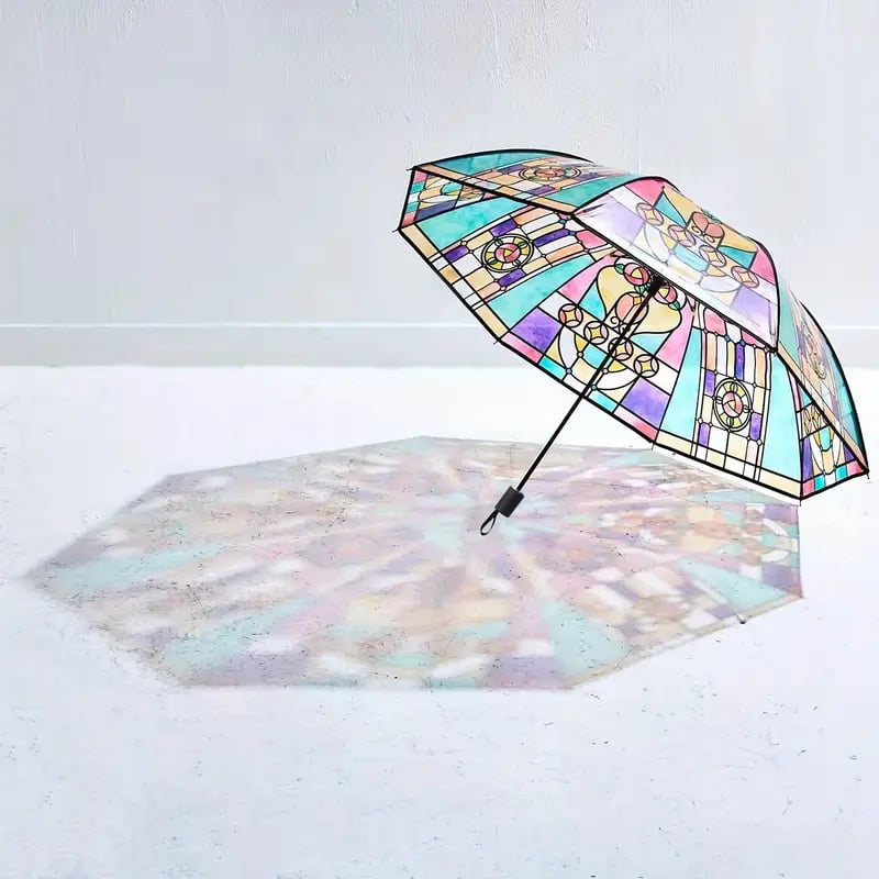 aldorian™-🔥Vintage Stained Glass Automatic Umbrella