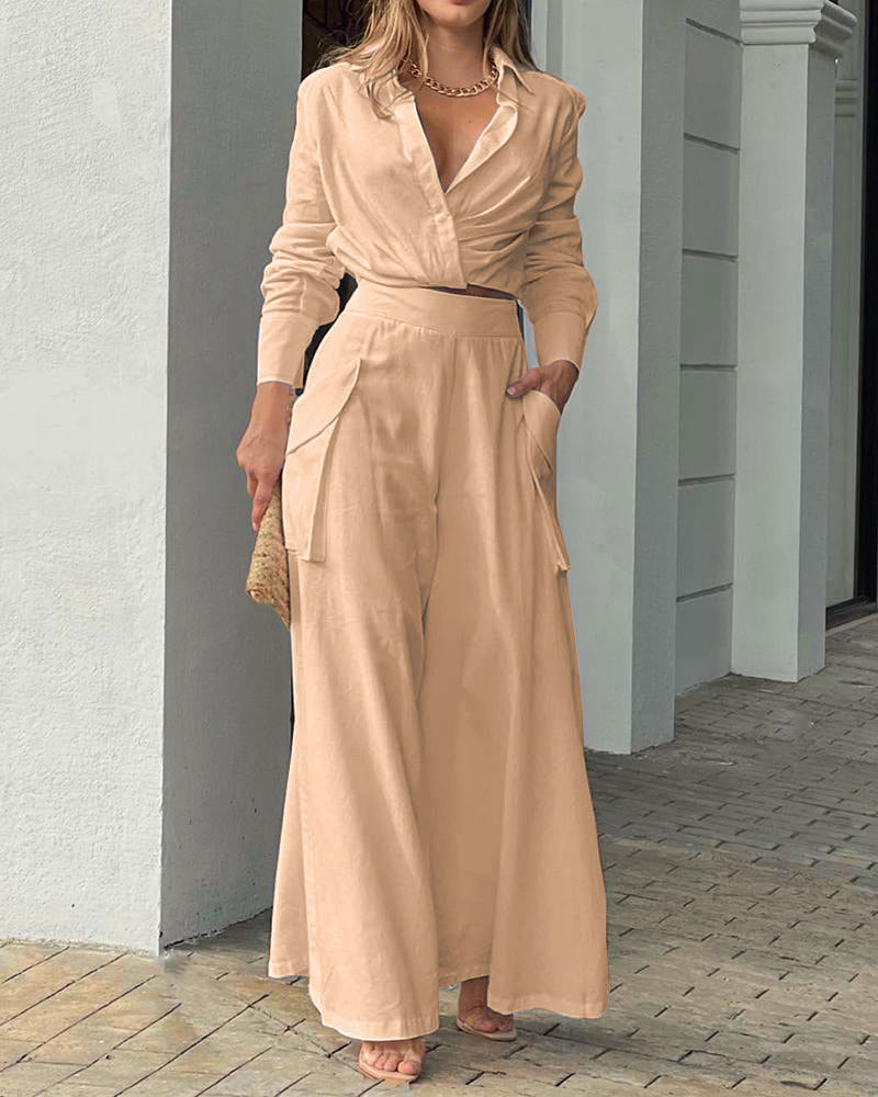 aldorian™-Solid color casual two-piece suit