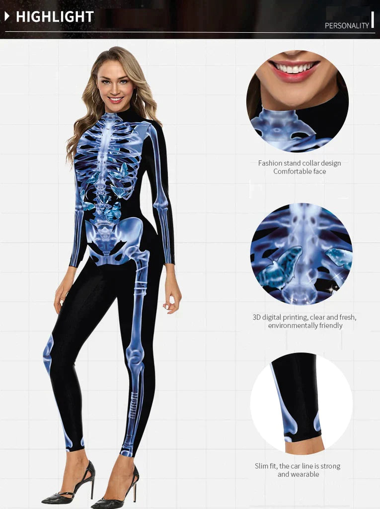 aldorianā¢-Early Halloween Promotionš„ Cosplay Women Skeleton Bodysuit